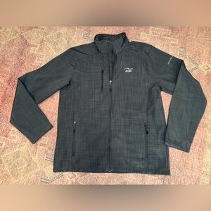 Eddie Bauer grey shaded crosshatch soft shell fleece lined men’s jacket large